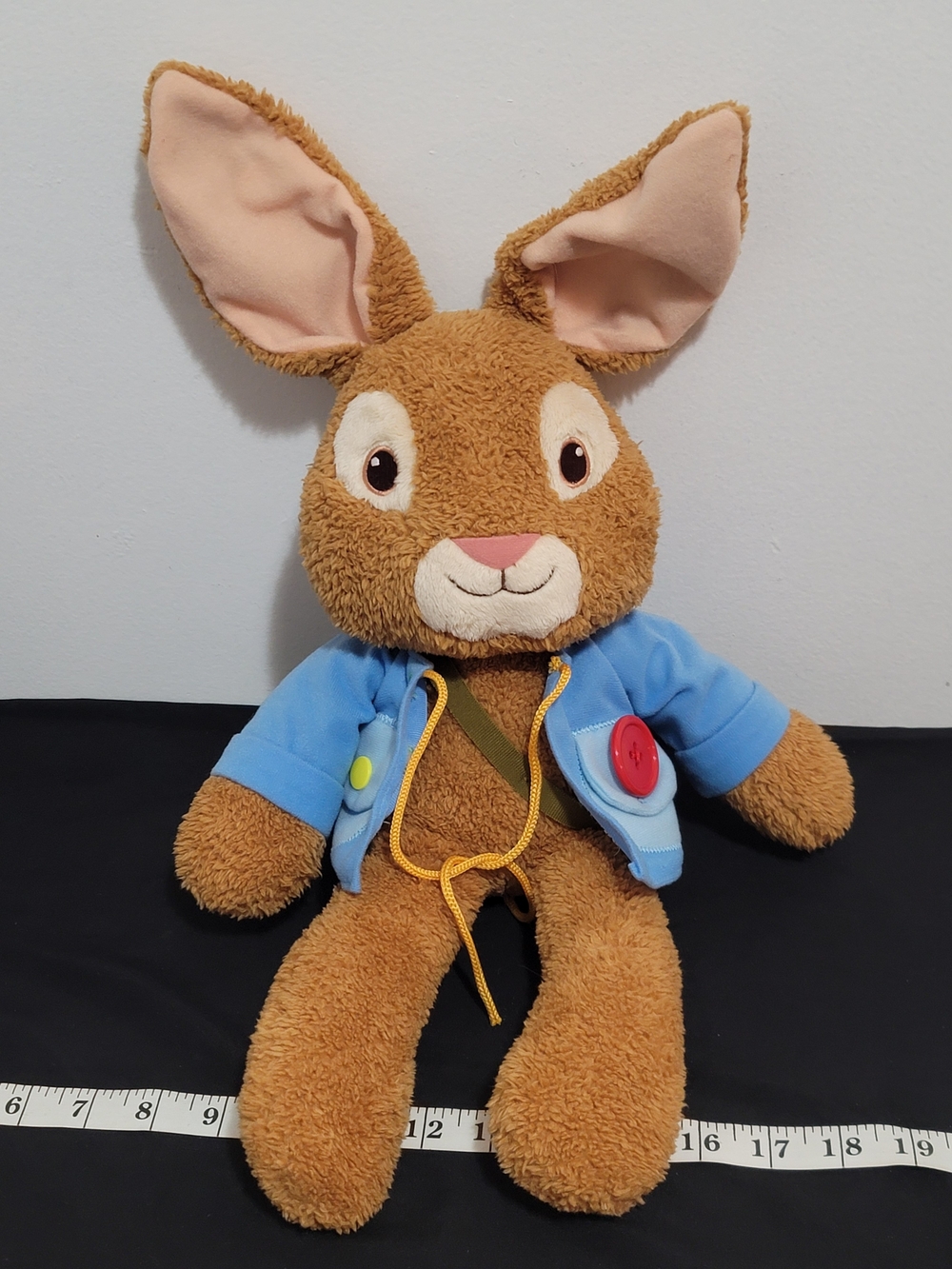 Nickelodeon Brown Bunny Plush with Blue Jacket and Pink Ears